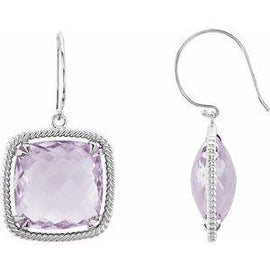 Rose De France Quartz Rope Design Earrings