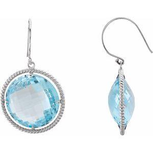 Sky Blue Topaz Rope Design Earrings