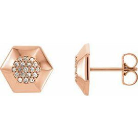 1/6 CTW Diamond Geometric Earrings with Backs