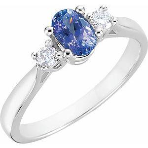 Tanzanite & 1/6 CTW Diamond Ring