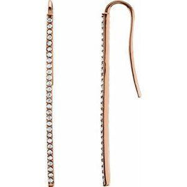 1/4 CTW Diamond Vertical Bar Earrings