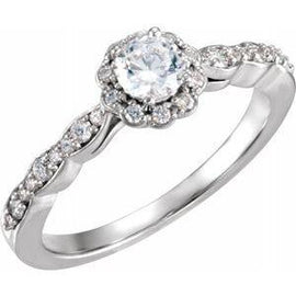 3/4 CTW Diamond Halo-Style Engagement Ring