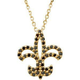 1/4 CTW Black Diamond Fleur-de-Lis 16