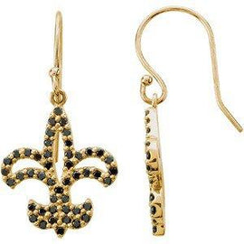 1/2 CTW Black Diamond Fleur De Lis Earrings