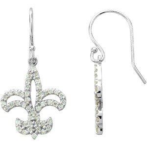 1/3 CTW Diamond Fleur-de-Lis Earrings