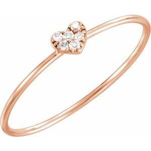 .03 CTW Diamond Petite Heart Ring