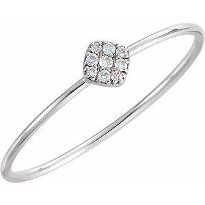 1/8 CTW Diamond Petite Square Ring