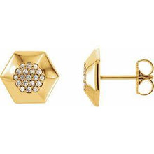 Load image into Gallery viewer, 1/6 CTW Diamond Geometric Earrings with Backs
