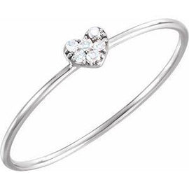 .03 CTW Diamond Petite Heart Ring