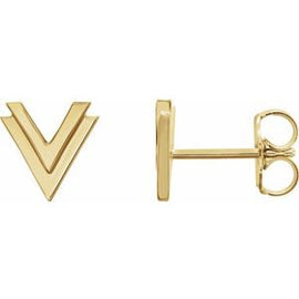 8 mm Double V Earrings