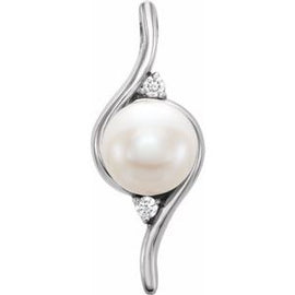 Freshwater Cultured Pearl & .03 CTW Diamond Pendant