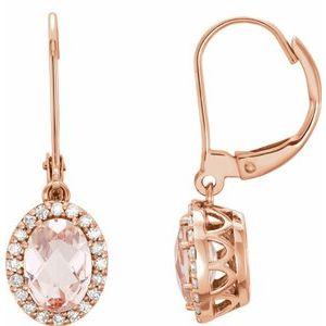 Morganite & 1/5 CTW Diamond Earrings