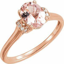 Morganite & .05 CTW Diamond Ring