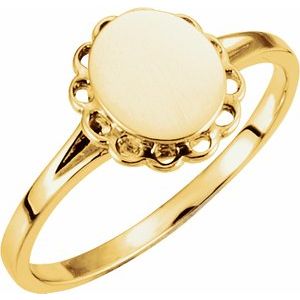 8x6.7 mm Oval Signet Ring
