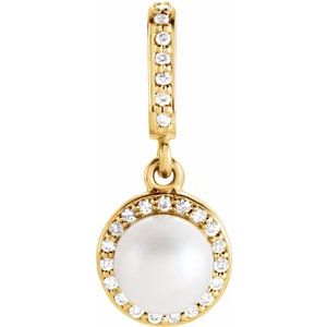 Freshwater Cultured Pearl & .07 CTW Diamond Pendant