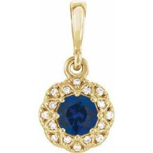 Load image into Gallery viewer, Emerald &amp; .04 CTW Diamond Halo-Style Pendant

