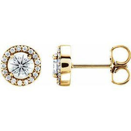 1/2 CTW Diamond Halo-Style Earrings