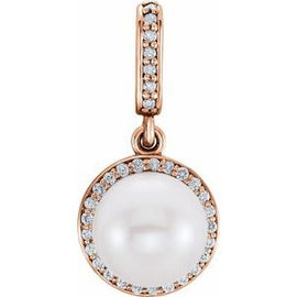 Freshwater Cultured Pearl & .07 CTW Diamond Pendant