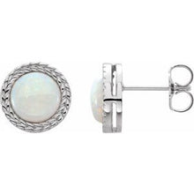Load image into Gallery viewer, Opal Bezel-Set Leaf Earrings
