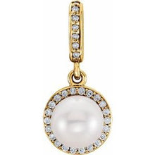 Load image into Gallery viewer, Freshwater Cultured Pearl &amp; .07 CTW Diamond Pendant
