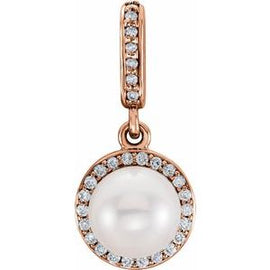 Freshwater Cultured Pearl & .07 CTW Diamond Pendant