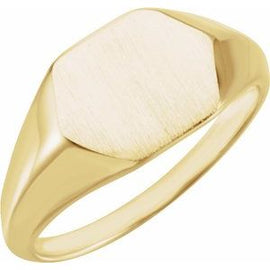 12x10 mm Geometric Signet Ring