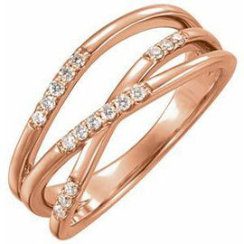 1/6 CTW Diamond Criss-Cross Ring