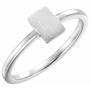 7x5 mm Rectangle Signet Ring