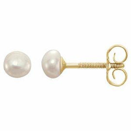 White Freshwater Cultured Pearl Earrings