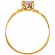 Load image into Gallery viewer, 4X4 mm Pink Cubic Zirconia Youth Heart Ring
