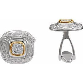 1/4 CTW Diamond Cuff Links