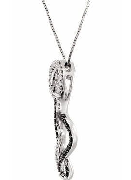 1/2 CTW Black Diamond Double Heart 18