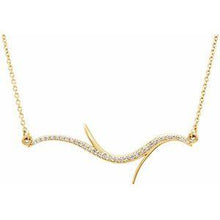 Load image into Gallery viewer, 1/8 CTW Diamond Freeform Bar 18&quot; Necklace

