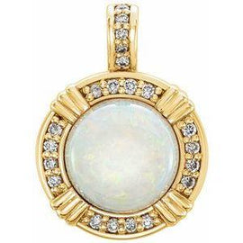 Opal & 1/10 CTW Diamond Pendant