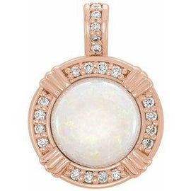 Opal & 1/10 CTW Diamond Pendant
