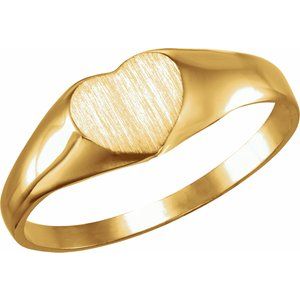 6x6 mm Youth Heart Signet Ring