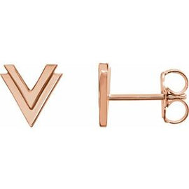 8 mm Double V Earrings