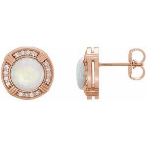 Opal & 1/8 CTW Diamond Earrings