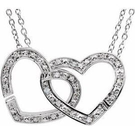 1/6 CTW Diamond 2-in-1 Interlocking Heart 18