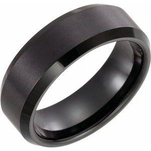 8 mm Black Immerse Plated Satin Finish Band