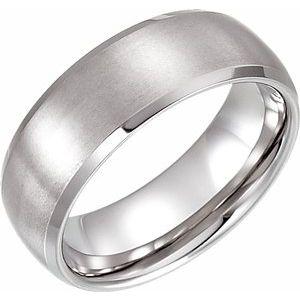 8 mm Beveled-Edge Band with Satin Finish