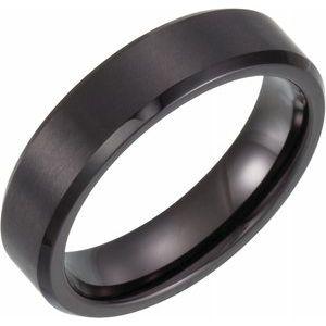 Black PVD 6 mm Beveled Edge Band