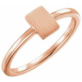 7x5 mm Rectangle Signet Ring