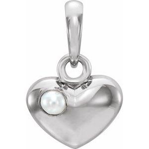 Freshwater Cultured Pearl Heart Pendant