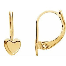Heart Lever Back Earrings