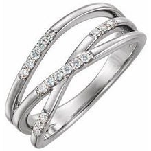 Load image into Gallery viewer, 1/6 CTW Diamond Criss-Cross Ring
