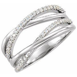 Set 1/5 CTW Diamond Criss-Cross Ring