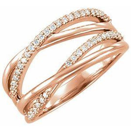 Set 1/5 CTW Diamond Criss-Cross Ring