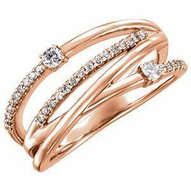 1/4 CTW Diamond Criss-Cross Ring