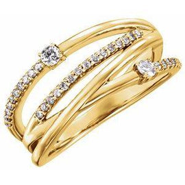1/4 CTW Diamond Criss-Cross Ring